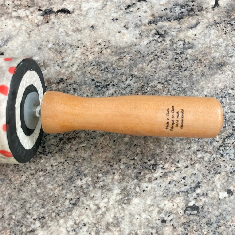 Anthropologie Rolling Pin Bone China Milly Hatch Crowned Leaf NEW